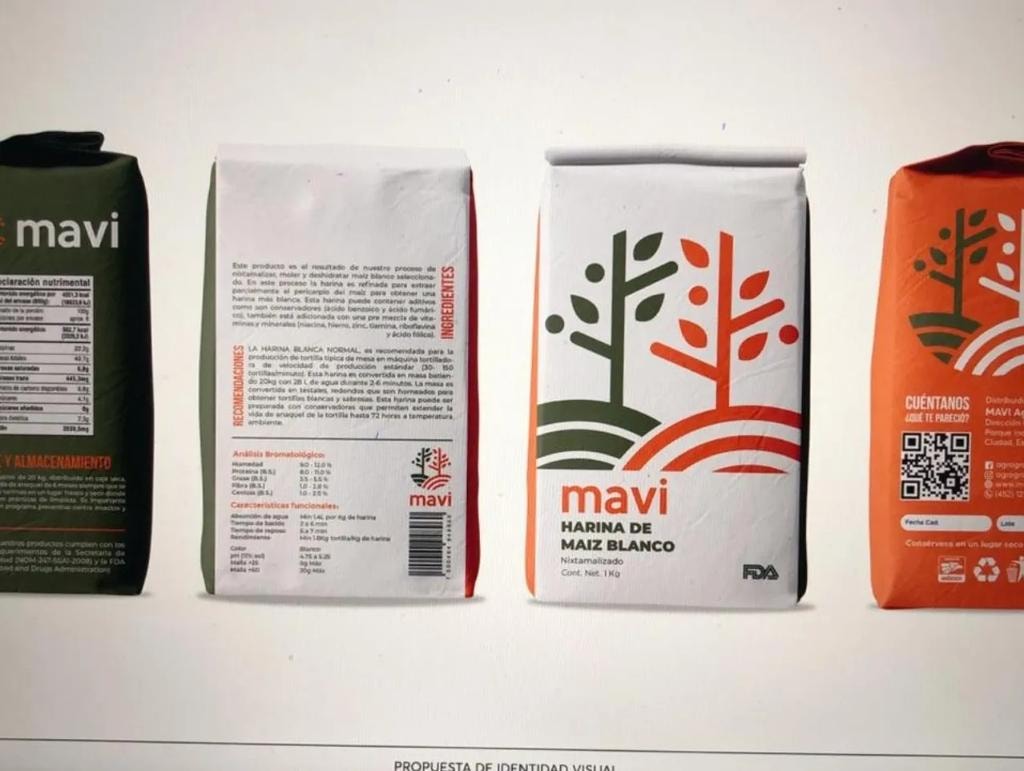 Empaque de harina de maíz blanco nixtamalizado MAVI